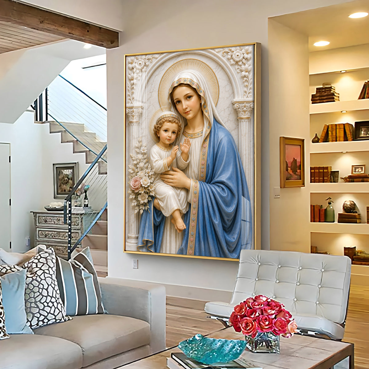 Divine Mother Mary Premium Acrylic Vertical Wall Art