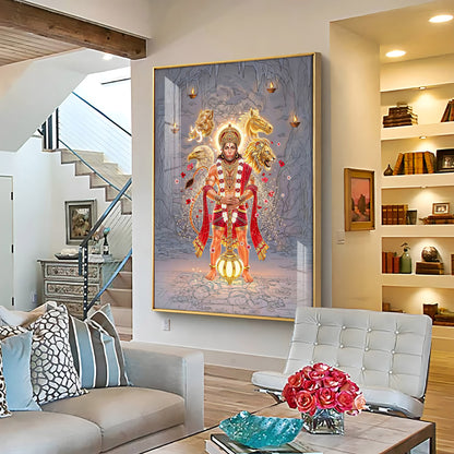 Hindu Deity Panchmukhi Hanuman Premium Acrylic Vertical Wall Art