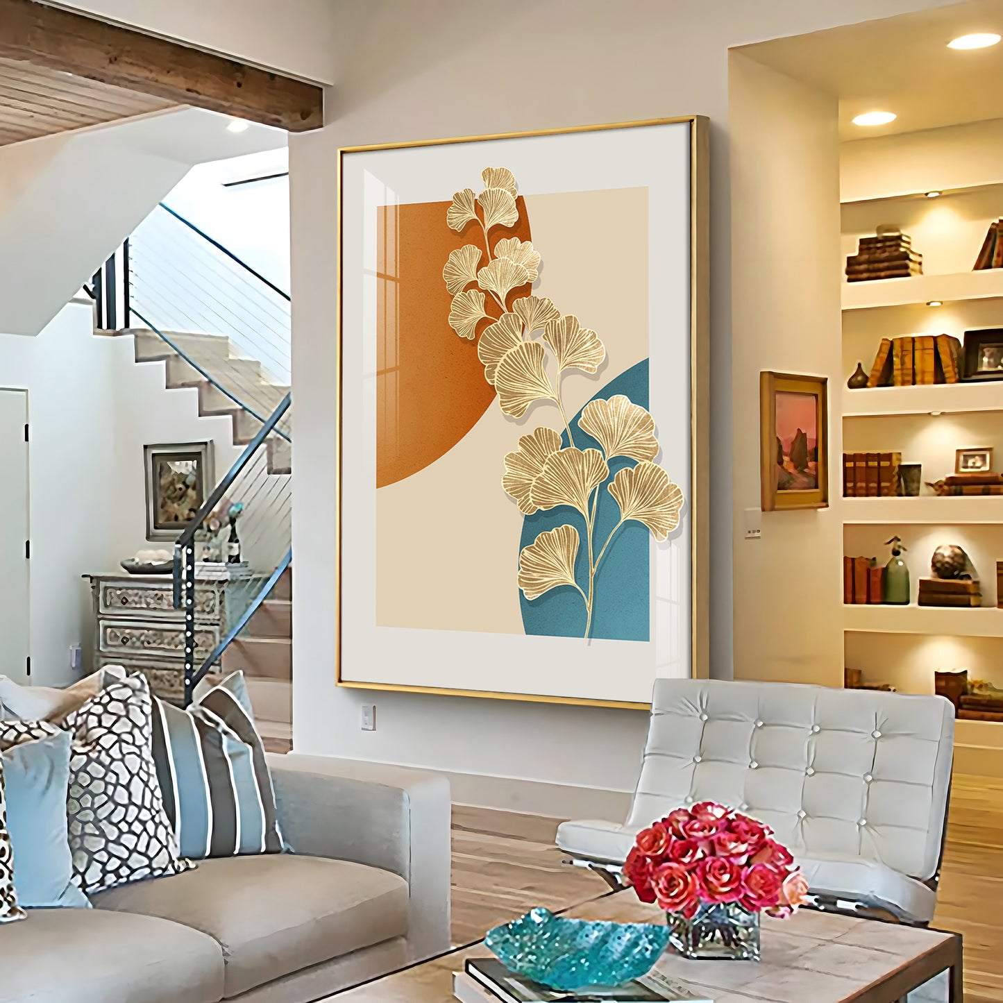 Ginko Leaf Premium Acrylic Vertical Wall Art