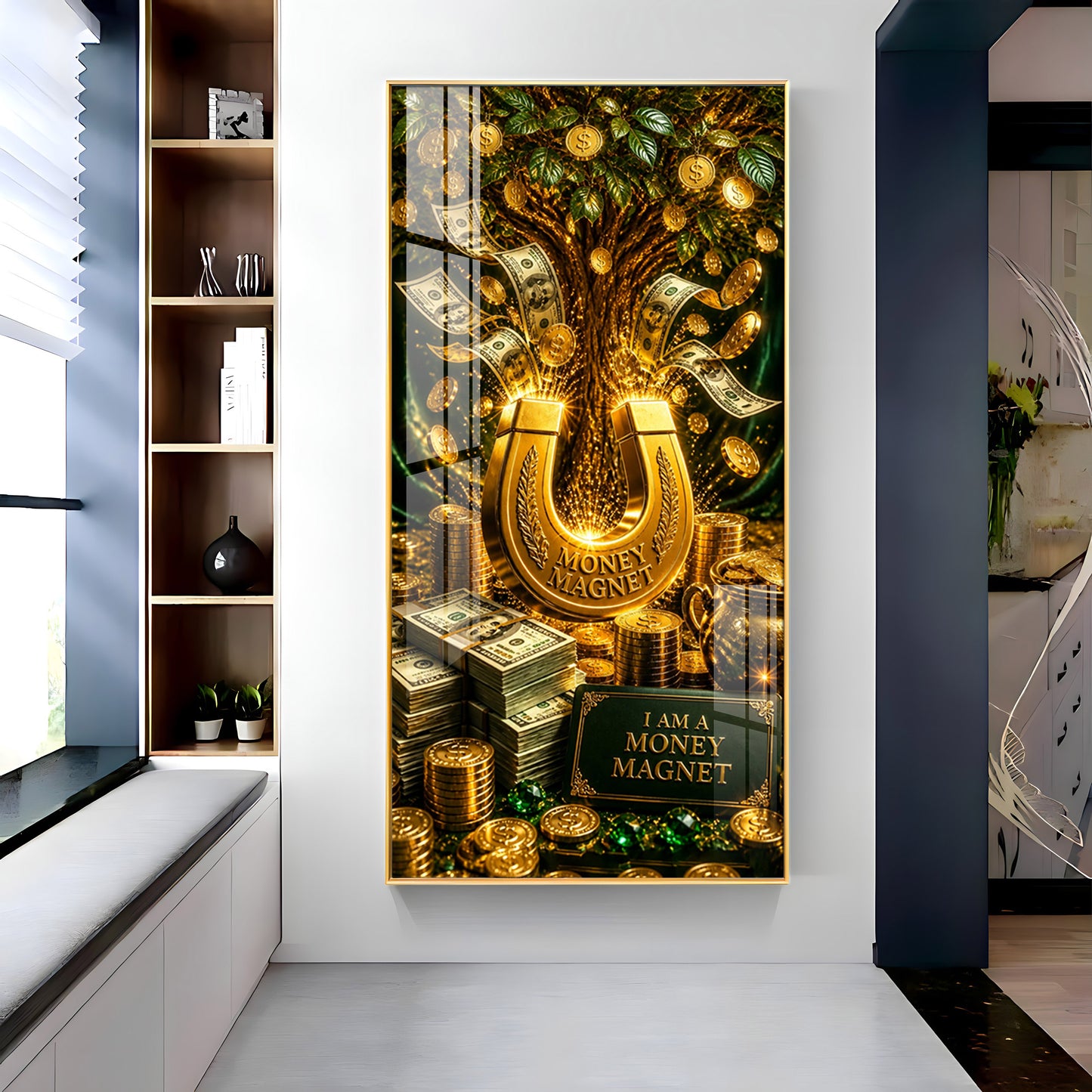 Money Magnet Premium Acrylic Vertical Wall Art