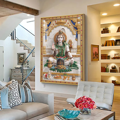 Lord Shiv Shankar Premium Acrylic Vertical Wall Art
