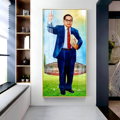 Dr. Bhimrao Ambedkar Holding Constitution Premium Acrylic Vertical Wall Art