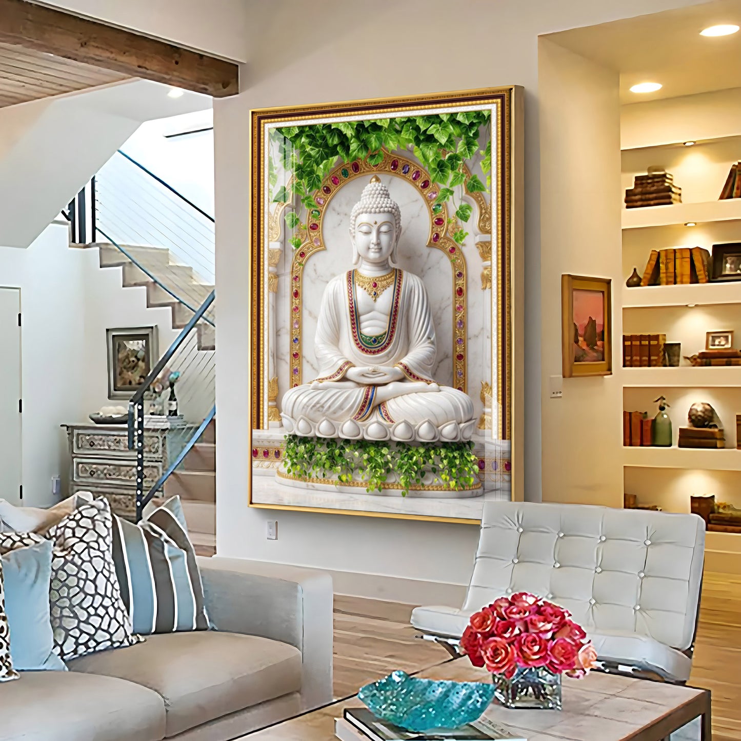 Spiritual Meditating Buddha Premium Acrylic Vertical Wall Art