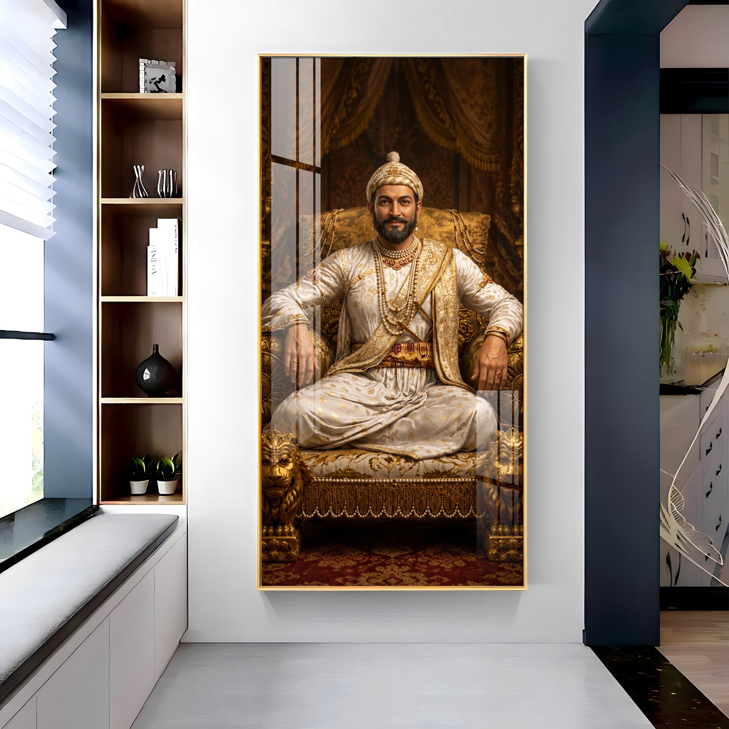 Maratha King Shivaji Maharaj Premium Acrylic Vertical Wall Art