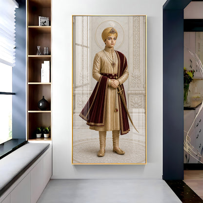 Young Sikh Guru Premium Acrylic Vertical Wall Art