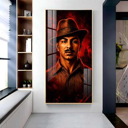 Revolutionary Shaheed Bhagat Singh Premium Acrylic Vertical Wall Art