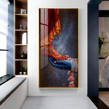 Shiv Ji Hand With Parvati Feet Premium Acrylic Vertical Wall Art