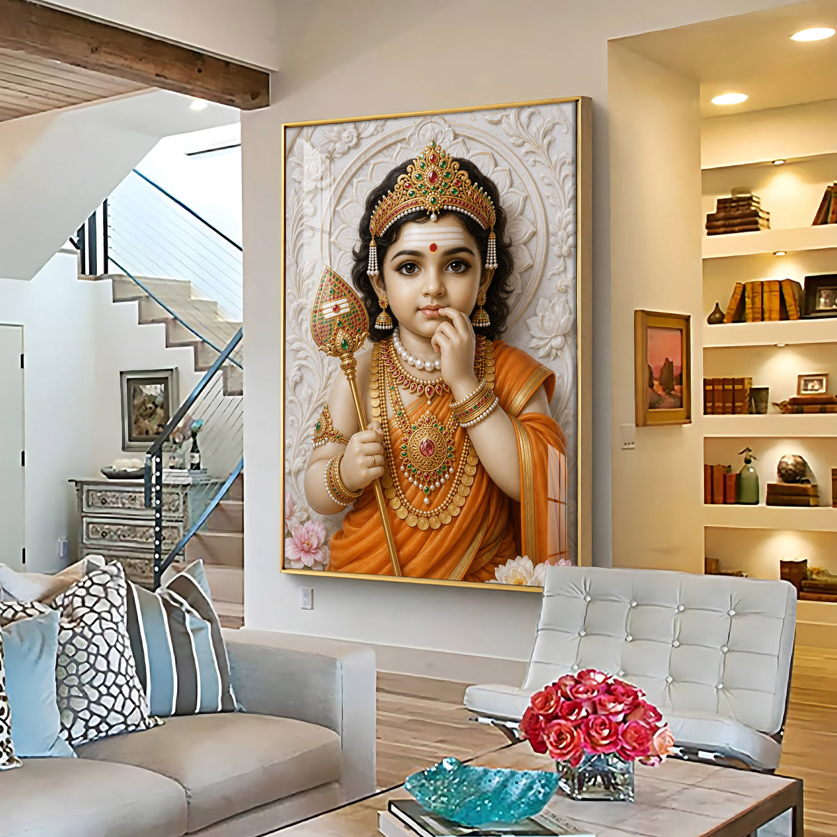 Bala Murugan Premium Acrylic Vertical Wall Art
