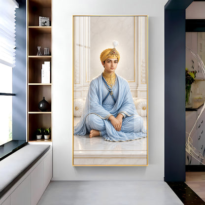 Divine Guru Harkrishan Sahib Premium Acrylic Vertical Wall Art