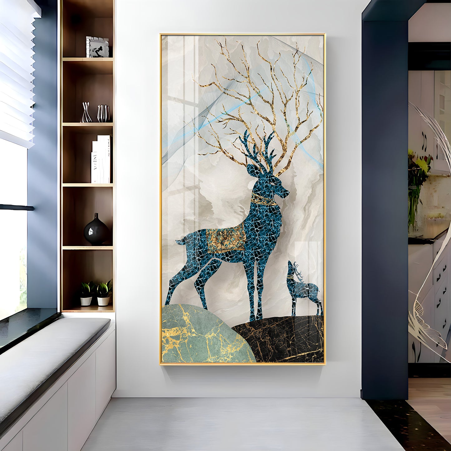 Pair Of Two Deer Premium Acrylic Vertical Wall Art