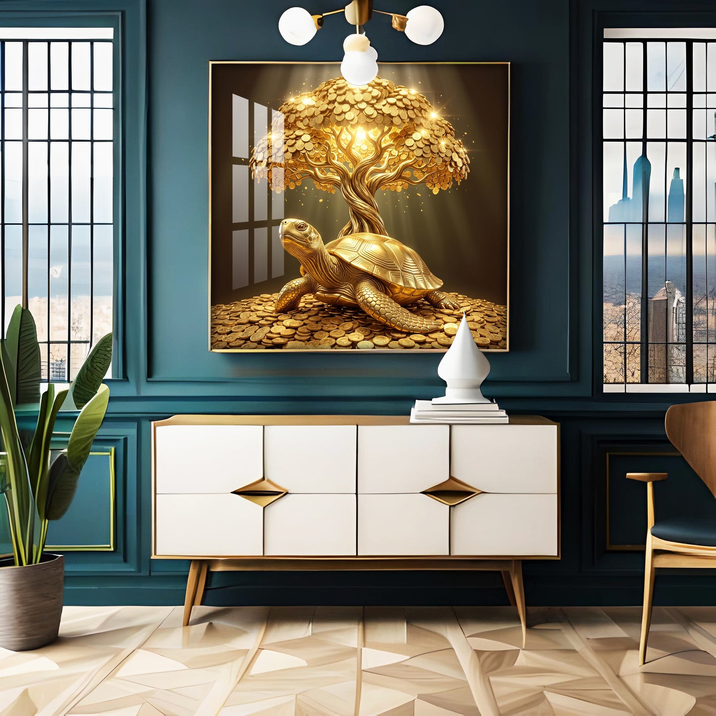 Vastu Kalpavriksha Premium Acrylic Square Wall Art