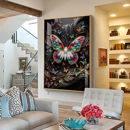 Colourful Butterflies Premium Acrylic Vertical Wall Art