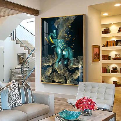 Blue Elephant Premium Acrylic Vertical Wall Art