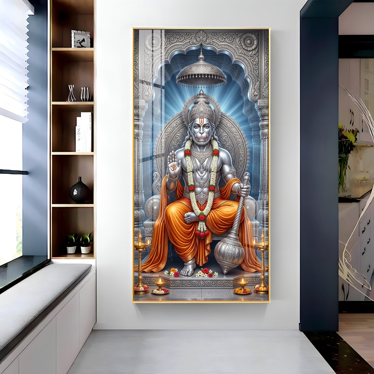 Exalted Hanuman Ji Premium Acrylic Vertical Wall Art
