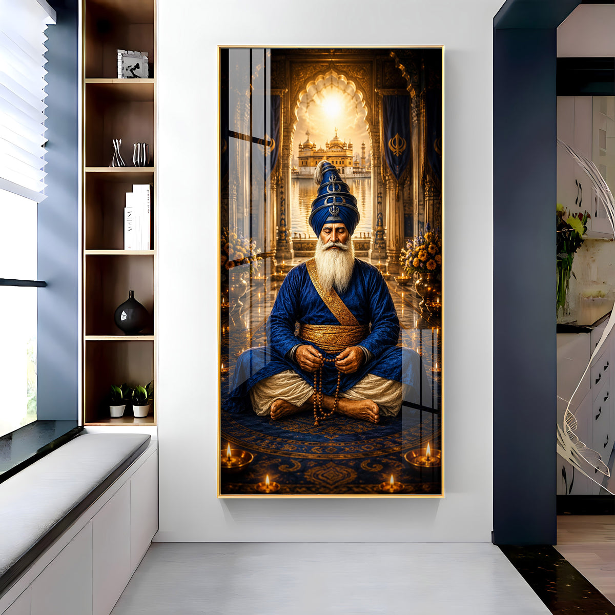Divine Baba Deep Singh Ji Premium Acrylic Vertical Wall Art