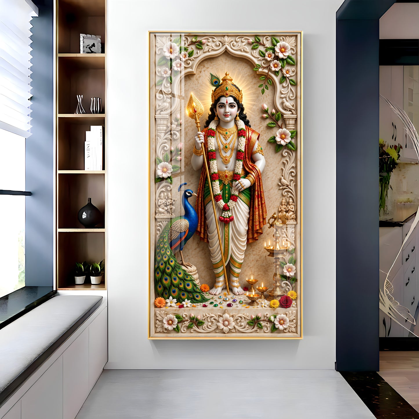 Hindu Deity Of War Lord Murugan Premium Acrylic Vertical Wall Art