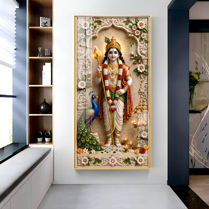 Hindu Deity Of War Lord Murugan Premium Acrylic Vertical Wall Art