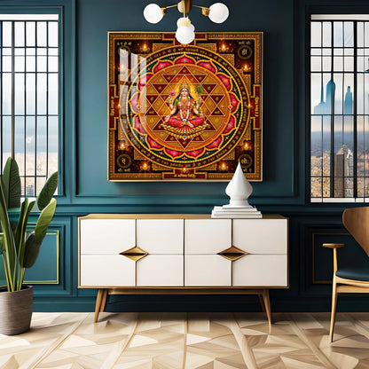Shri Lalita Tripura Sundari Yantra Premium Acrylic Square Wall Art