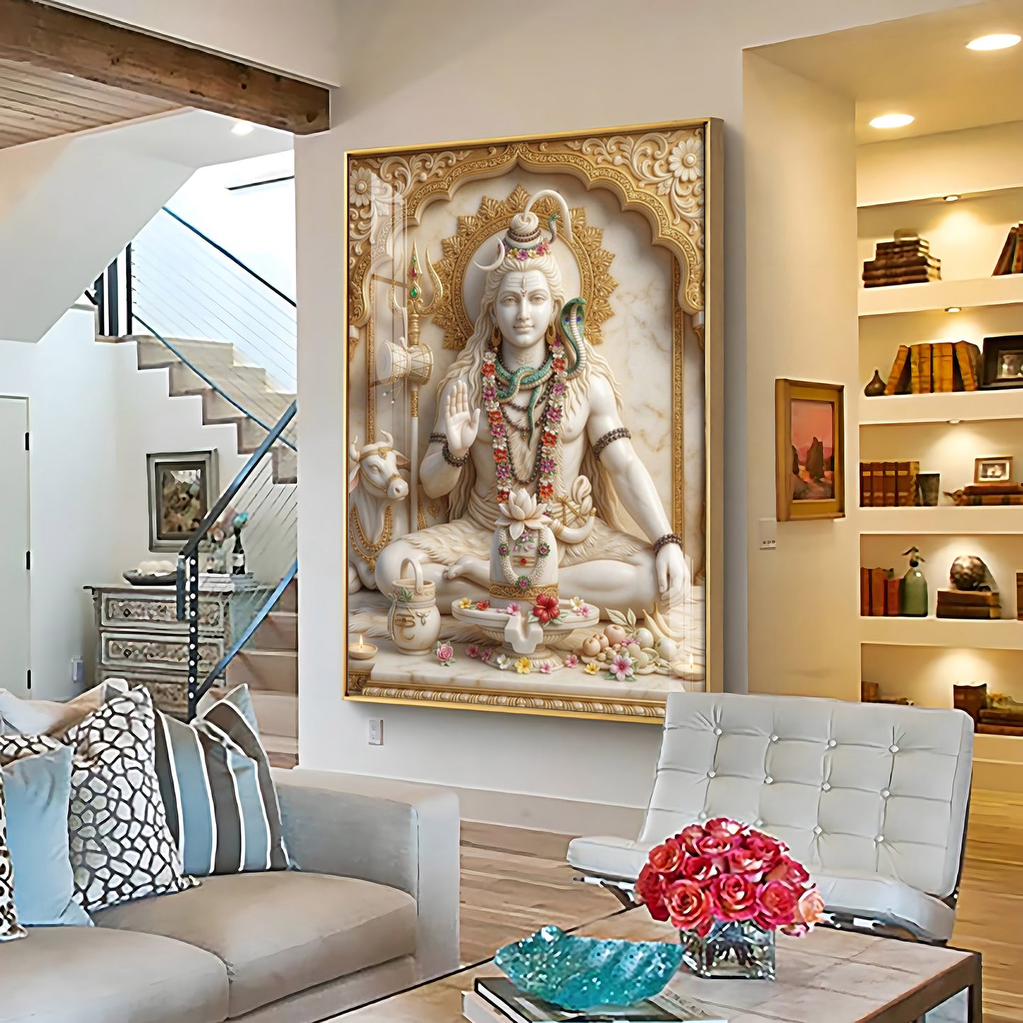 Adi Yogi Lord Shiva Premium Acrylic Vertical Wall Art