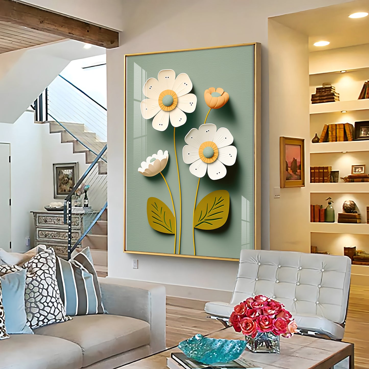 Bouquet Of Flowers Premium Acrylic Vertical Wall Art