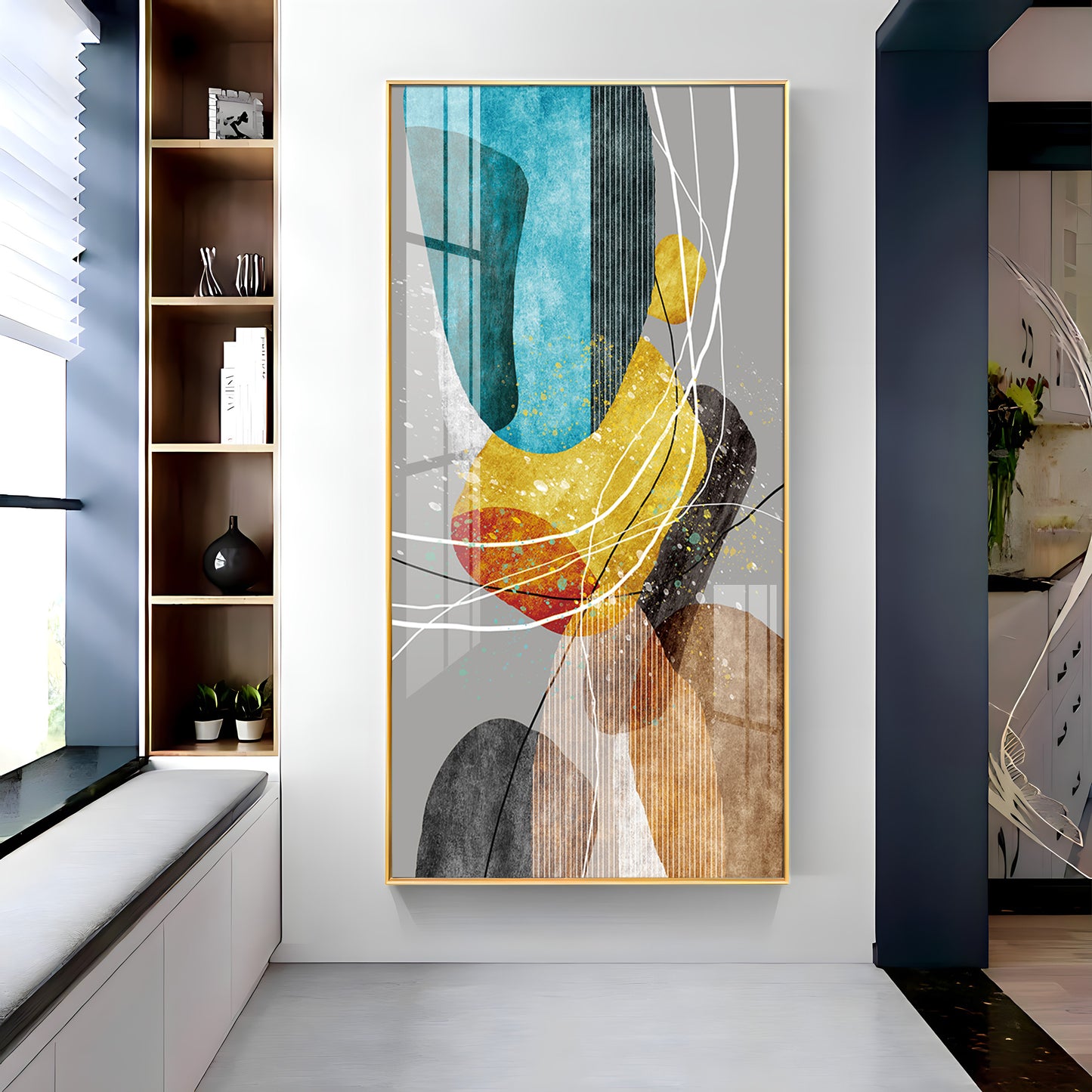 Abstract Textured Elements Premium Acrylic Vertical Wall Art
