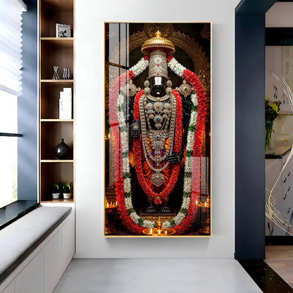 Lord Tirupati Balaji Premium Acrylic Vertical Wall Art