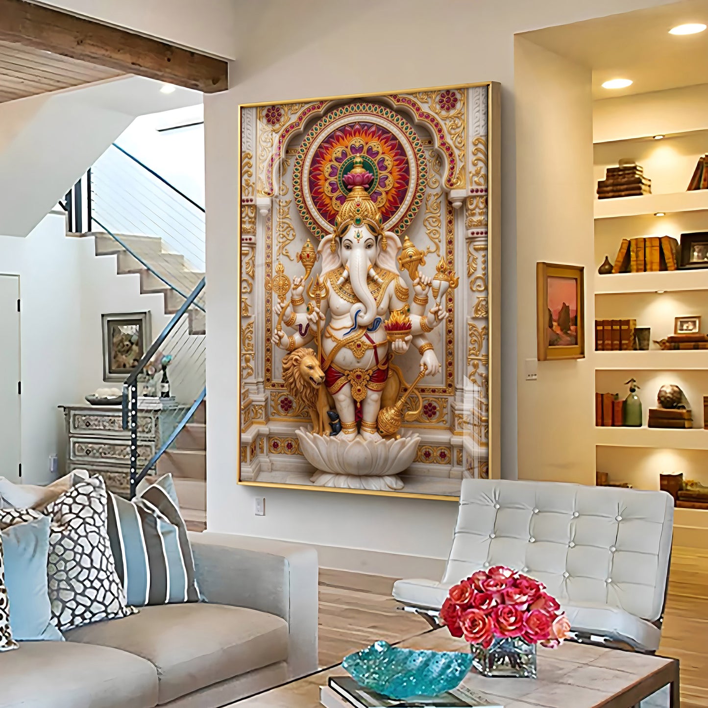 Lord Vinayaka Premium Acrylic Vertical Wall Art