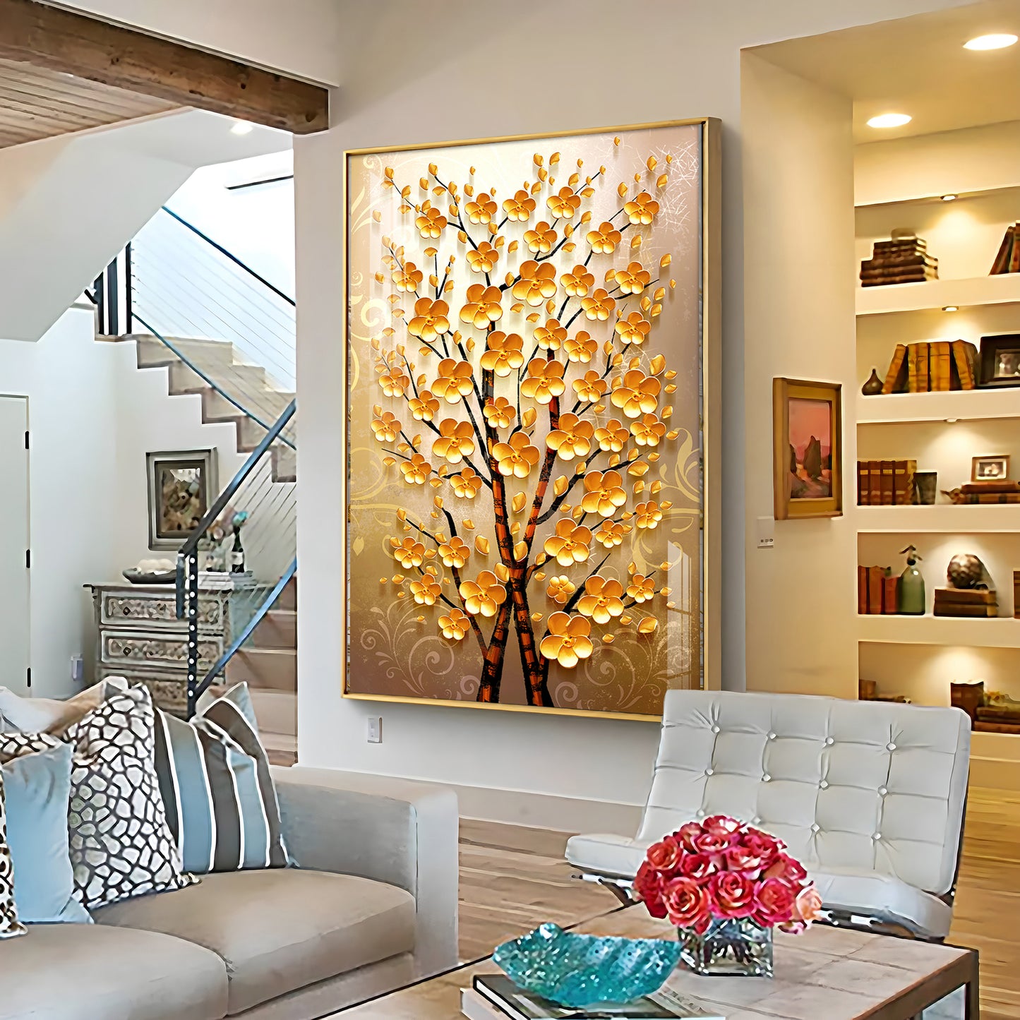 Yellow Flower Plant Premium Acrylic Vertical Wall Art