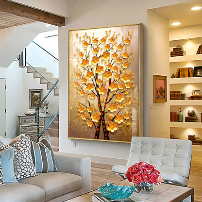 Yellow Flower Plant Premium Acrylic Vertical Wall Art