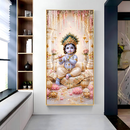 Baal Krishna Premium Acrylic Vertical Wall Art