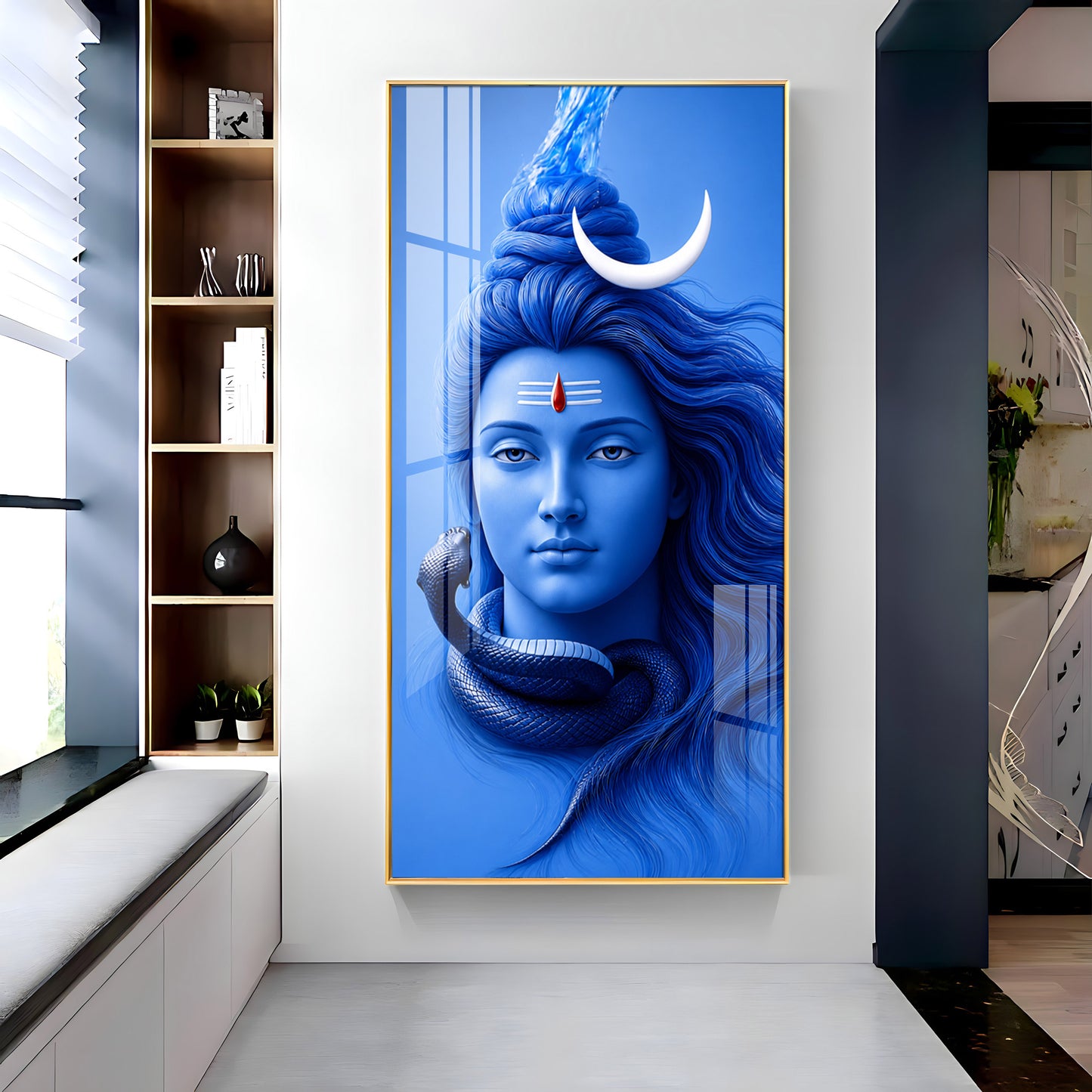 Divine Shiv Premium Acrylic Vertical Wall Art