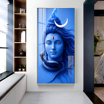Divine Shiv Premium Acrylic Vertical Wall Art