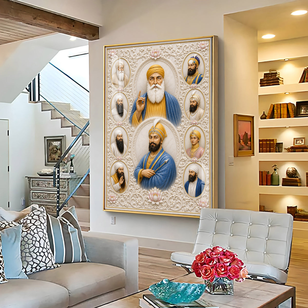 Divine 10 Gurus Premium Acrylic Vertical Wall Art