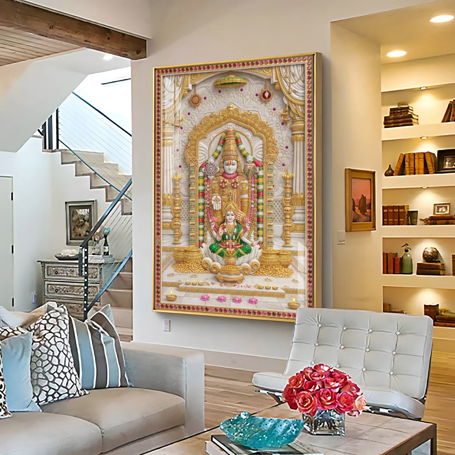 Hindu God Tirupati Venkatachalapathy Premium Acrylic Vertical Wall Art
