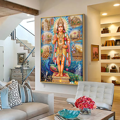 Hindu Lord Kartikeya Premium Acrylic Vertical Wall Art