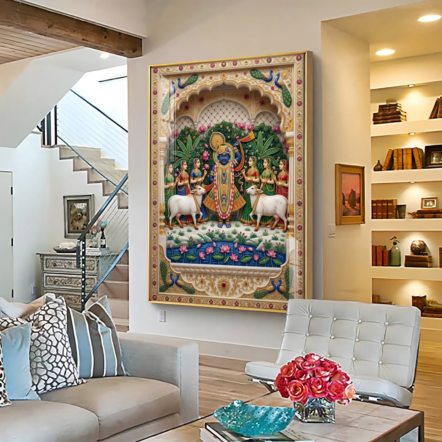 Lord Shrinathji Premium Acrylic Vertical Wall Art