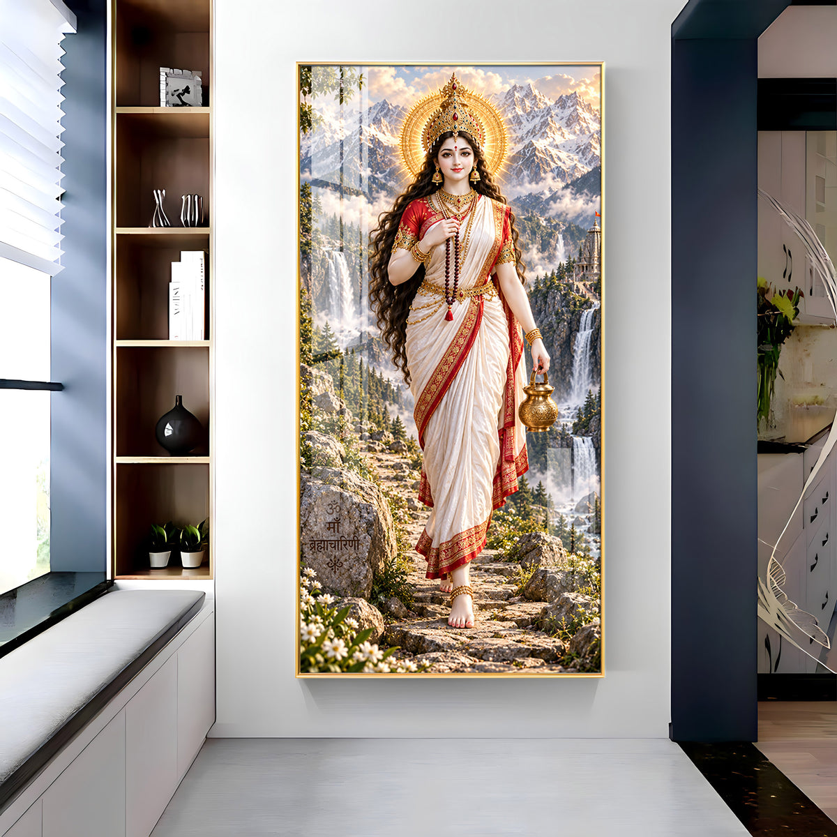 Mata Brahmacharini Premium Acrylic Vertical Wall Art