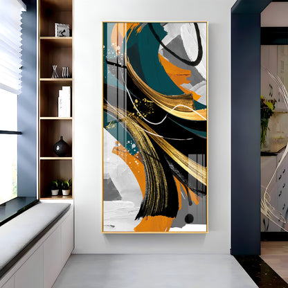Abstract Gold Foil Premium Acrylic Vertical Wall Art