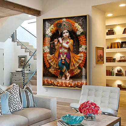 Beautiful Shree Krishna Premium Acrylic Vertical Wall Art