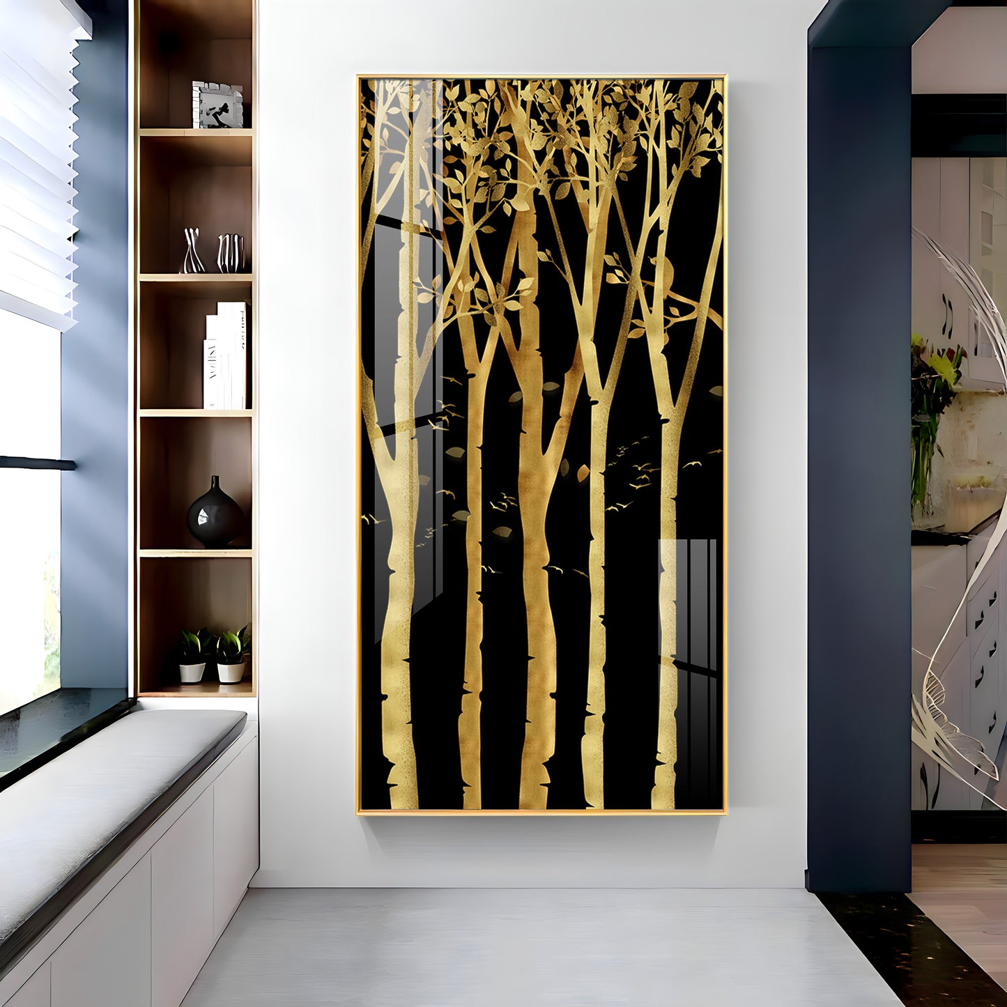 Flowers Abstract Landscape Premium Acrylic Vertical Wall Art