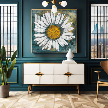 Tranquil Daisy Premium Acrylic Square Wall Art
