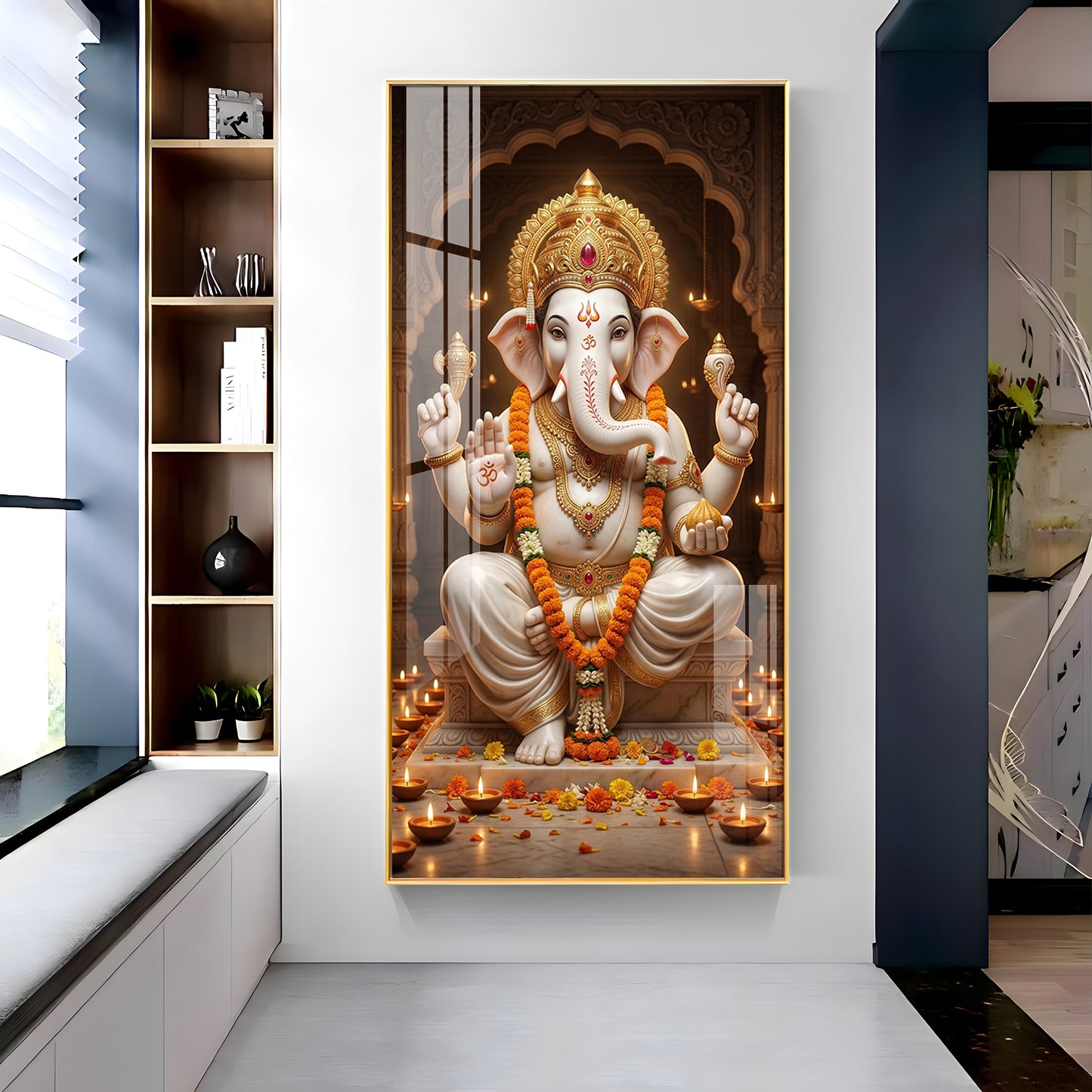 Ganesh Ji Eternal Wisdom Premium Acrylic Vertical Wall Art