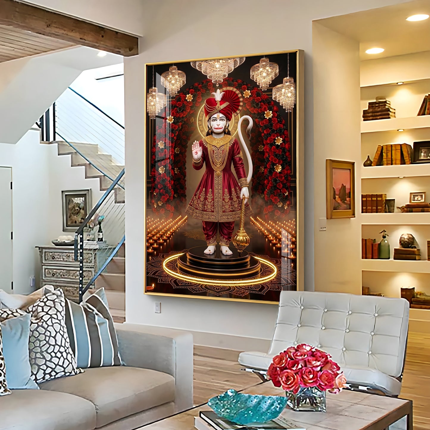 Lord Bajrangbali Premium Acrylic Vertical Wall Art