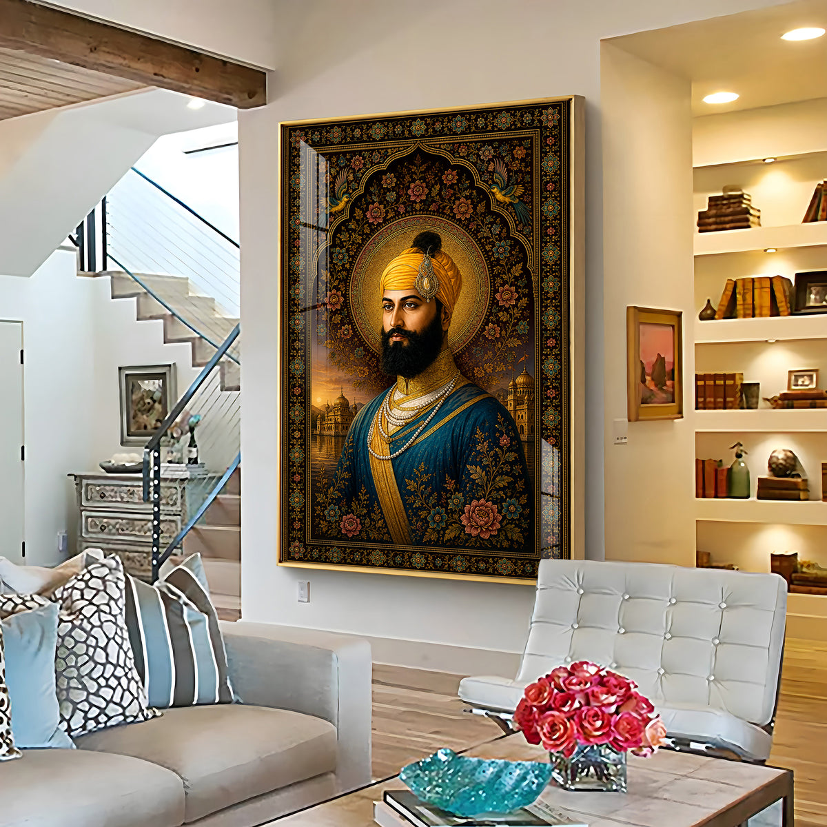Guru Gobind Singh Ji Royal Portrait Premium Acrylic Vertical Wall Art