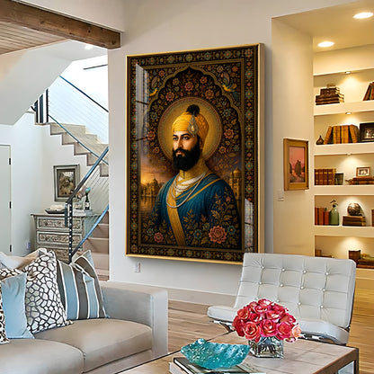 Guru Gobind Singh Ji Royal Portrait Premium Acrylic Vertical Wall Art
