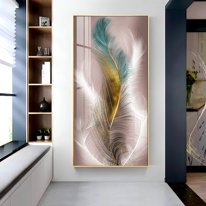 Abstract Feather Premium Acrylic Vertical Wall Art