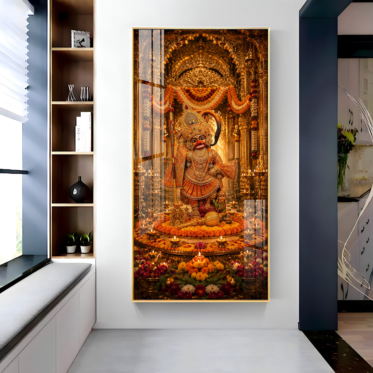 Divine Salangpur Hanumanji Premium Acrylic Vertical Wall Art