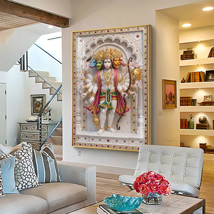 Radiant Hanuman Ji Idol Premium Acrylic Vertical Wall Art