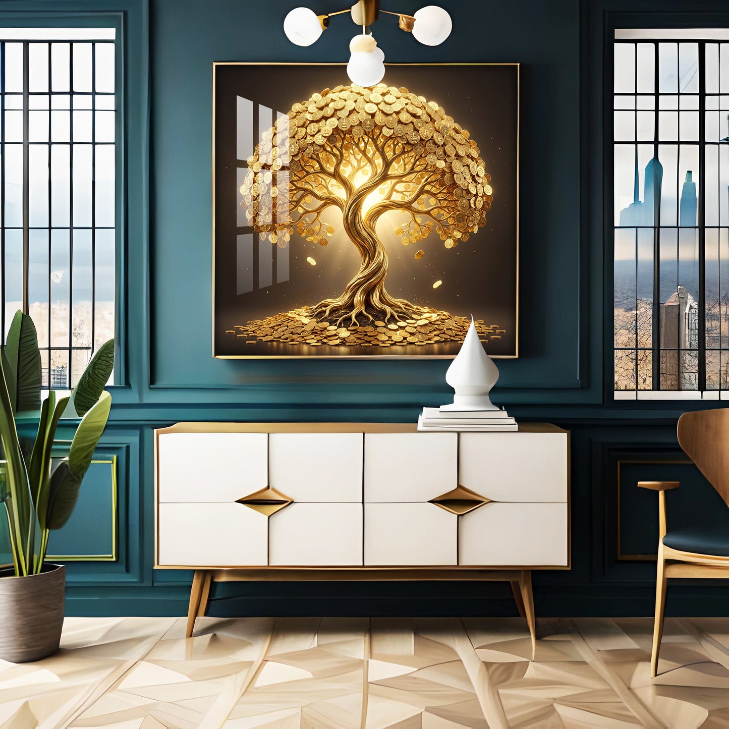 The Eternal Tree Kalpavriksha Premium Acrylic Square Wall Art
