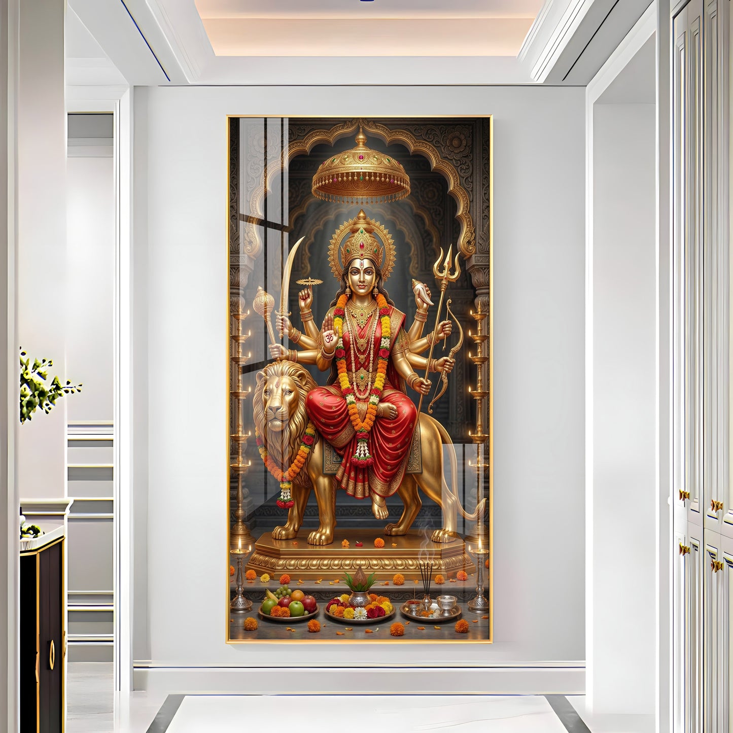 Maa Durga Blessing Premium Acrylic Vertical Wall Art